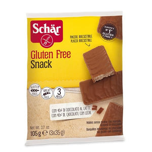 Wafer Snack con Glassa Nocciola e Cioccolato 105g - Schar - Crisdietética