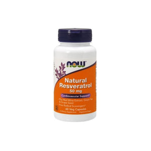 Natural Resveratrol 50mg 60 capsules - Now - Crisdietética