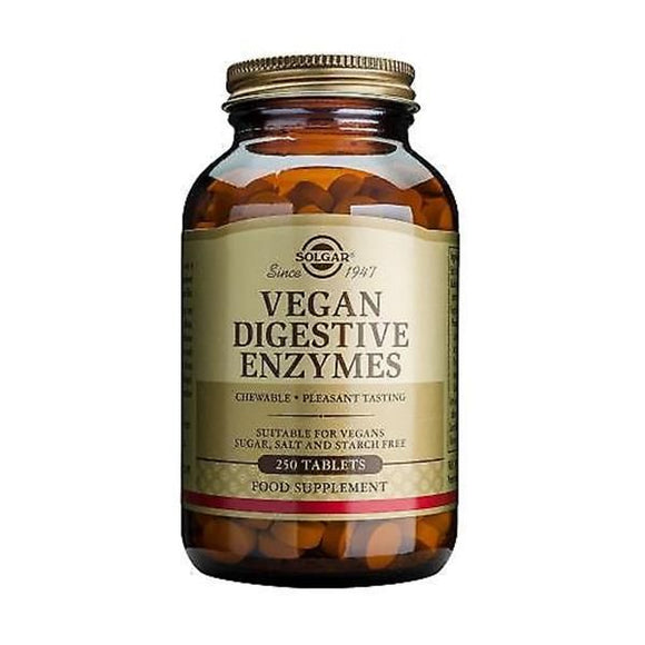 Vegan Digestive Enzymes 250 Comprimidos Mastigáveis - Solgar - Crisdietética
