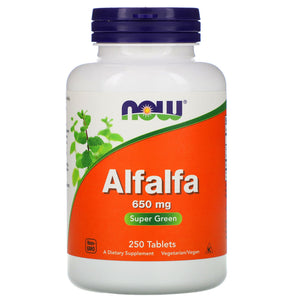 Alfalfa 650mg 250 Tablets - Now - Crisdietética