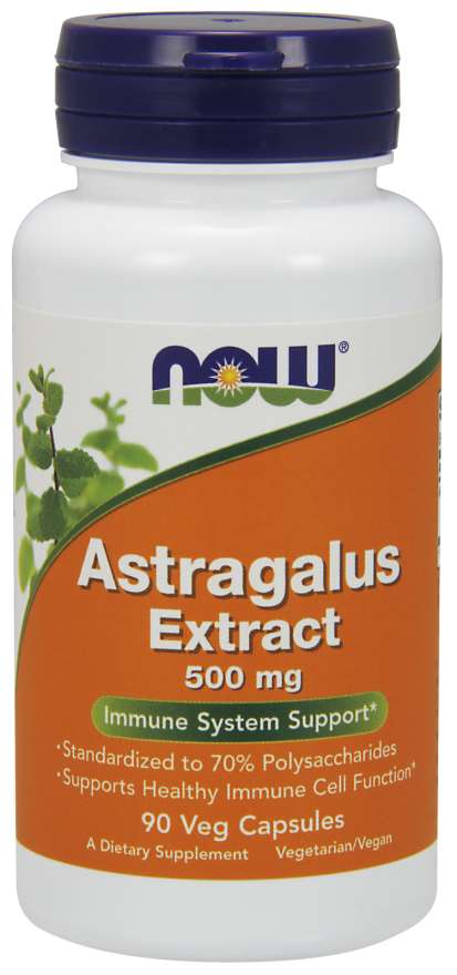Astragalus Extract 500mg 90 cápsulas - NOW - Crisdietética