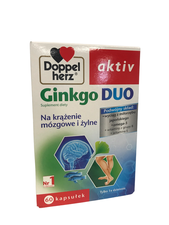 Aktiv Ginkgo Duo + Ómega 3 60 cápsulas  - Doppel herz - Crisdietética