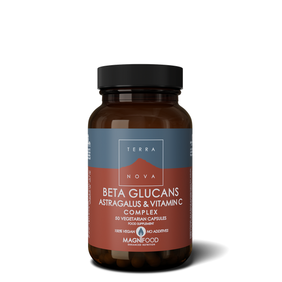 Beta Glucans, Astragalus & Vitamina C Complex 50 cápsulas - Terra Nova - Crisdietética