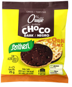 Galletes de Milho c/ Cobertura de Chocolate Preto 2 Unidades - Santiveri - Crisdietética