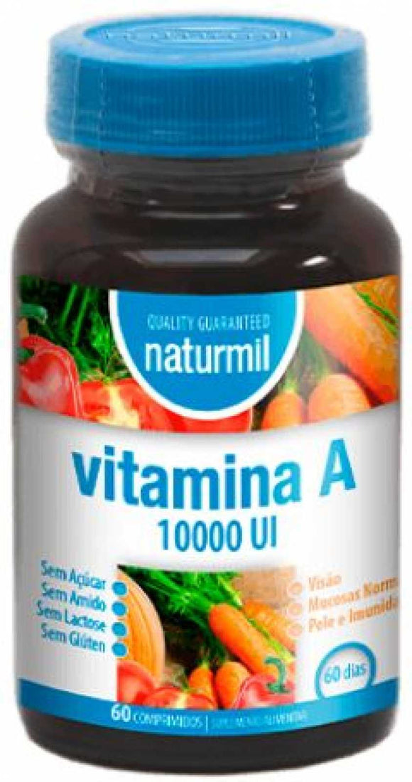 Vitamina A 10.000UI 60 Comprimidos - Naturmil - Crisdietética