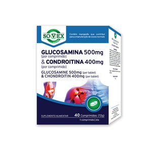 Glucosamine 500mg + Chondroitin 400mg 40 Tablets - Sovex - Crisdietética