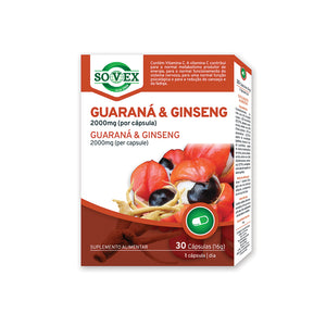 Guarana and Ginseng 2000mg 30 Capsules - Sovex - Crisdietética