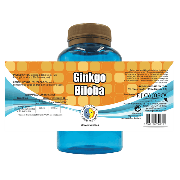 Ginkgo Biloba 90 Comprimidos - Pure Nature - Crisdietética