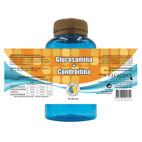 Glucosamina + Condroitina 90 Cápsulas - Pure Nature - Crisdietética