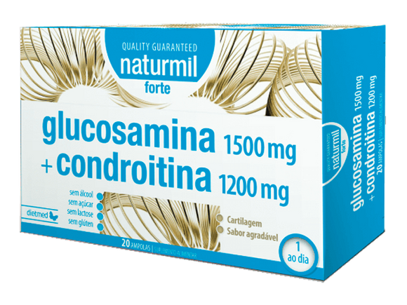 Glucosamina + Condroitina Forte 20 Ampolas - Naturmil - Crisdietética