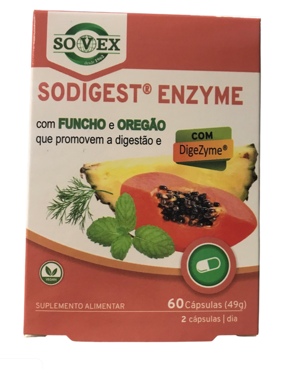 Sodigest Enzyme 60 cápsulas - Sovex - Crisdietética