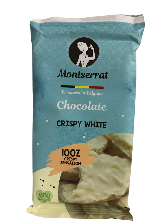 Chocolate Branco Crispy BIO 80gr - Montserrat - Crisdietética