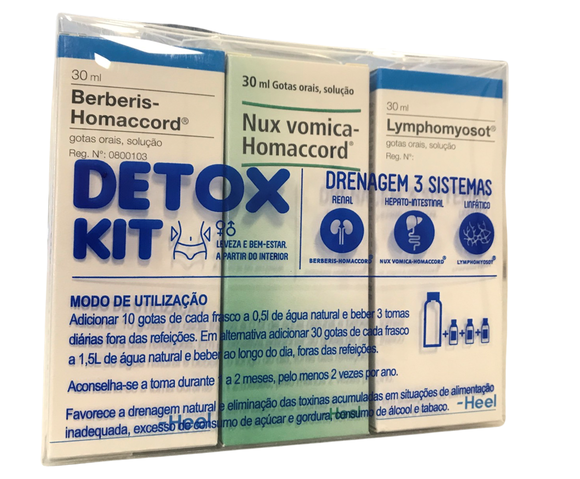 Detox-Kit ( Lymphomyosot + Nux Vomica + Berberis) 3x30ml - Heel - Crisdietética