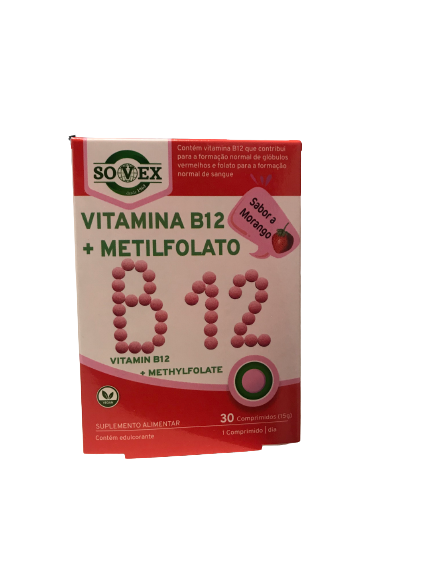 Vitamina B12 + Metilfolato 30 Comprimidos - Sovex - Crisdietética