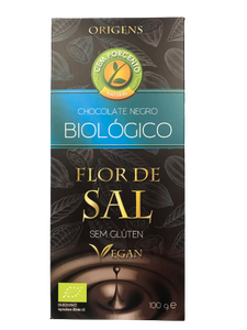 Flor de Sal Cioccolato Fondente Senza Glutine 100g - Cento per cento - Crisdietética