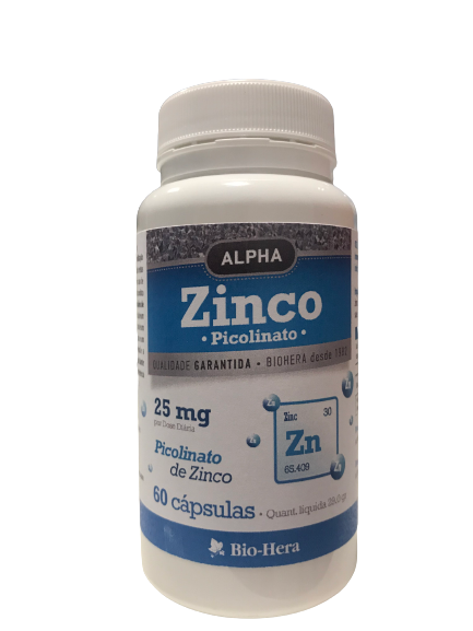 Zinco Picolinato Alpha 25mg 60 Cápsulas - Bio-Hera - Crisdietética