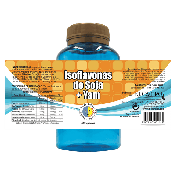 Isoflavonas de Soja + Yam 60 Cápsulas - Pure Nature - Crisdietética