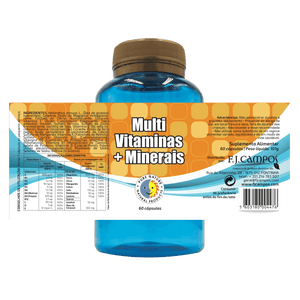 Multivitaminas + Minerais 60 Cápsulas - Pure Nature - Crisdietética
