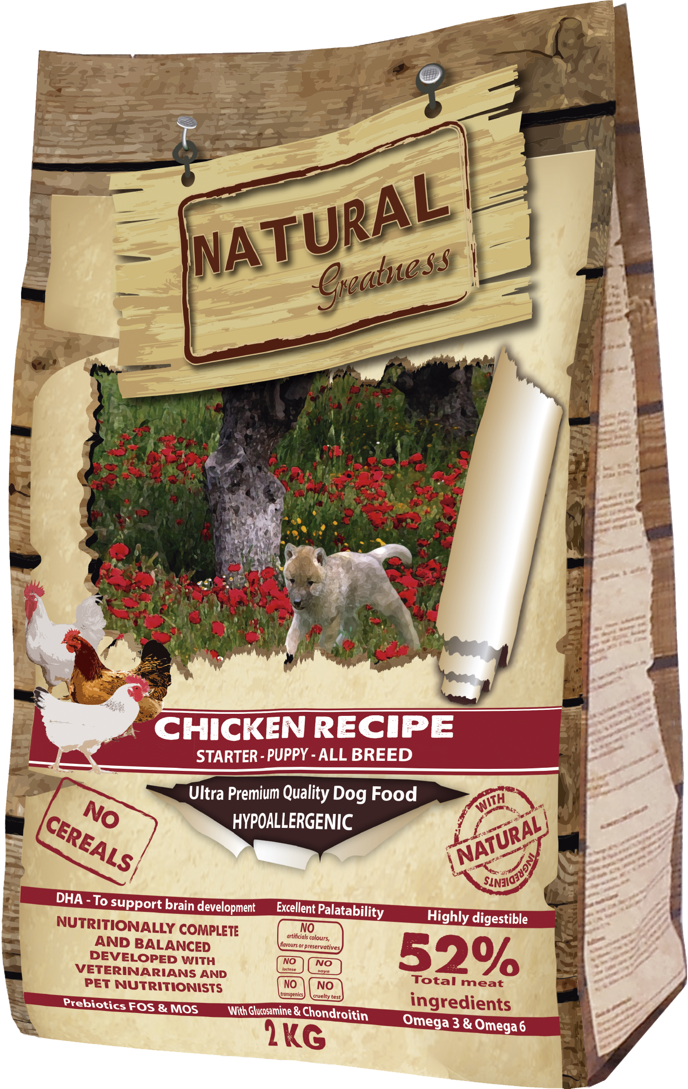 Natural Greatness Starter Puppy Poulet 2kg - Chrysdietetic