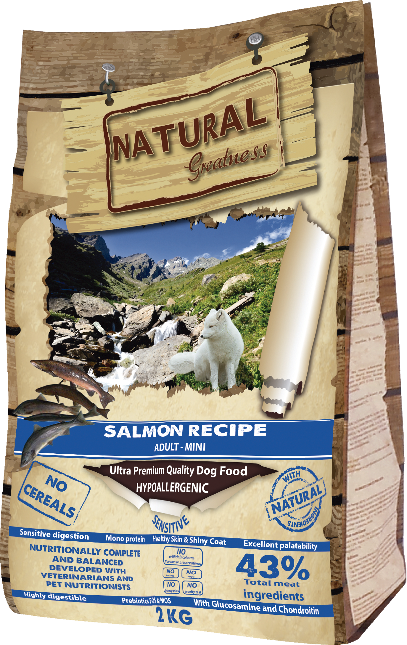Natural Greatness Dog Salmon Sensitive Mini 2kg - Chrysdietetic