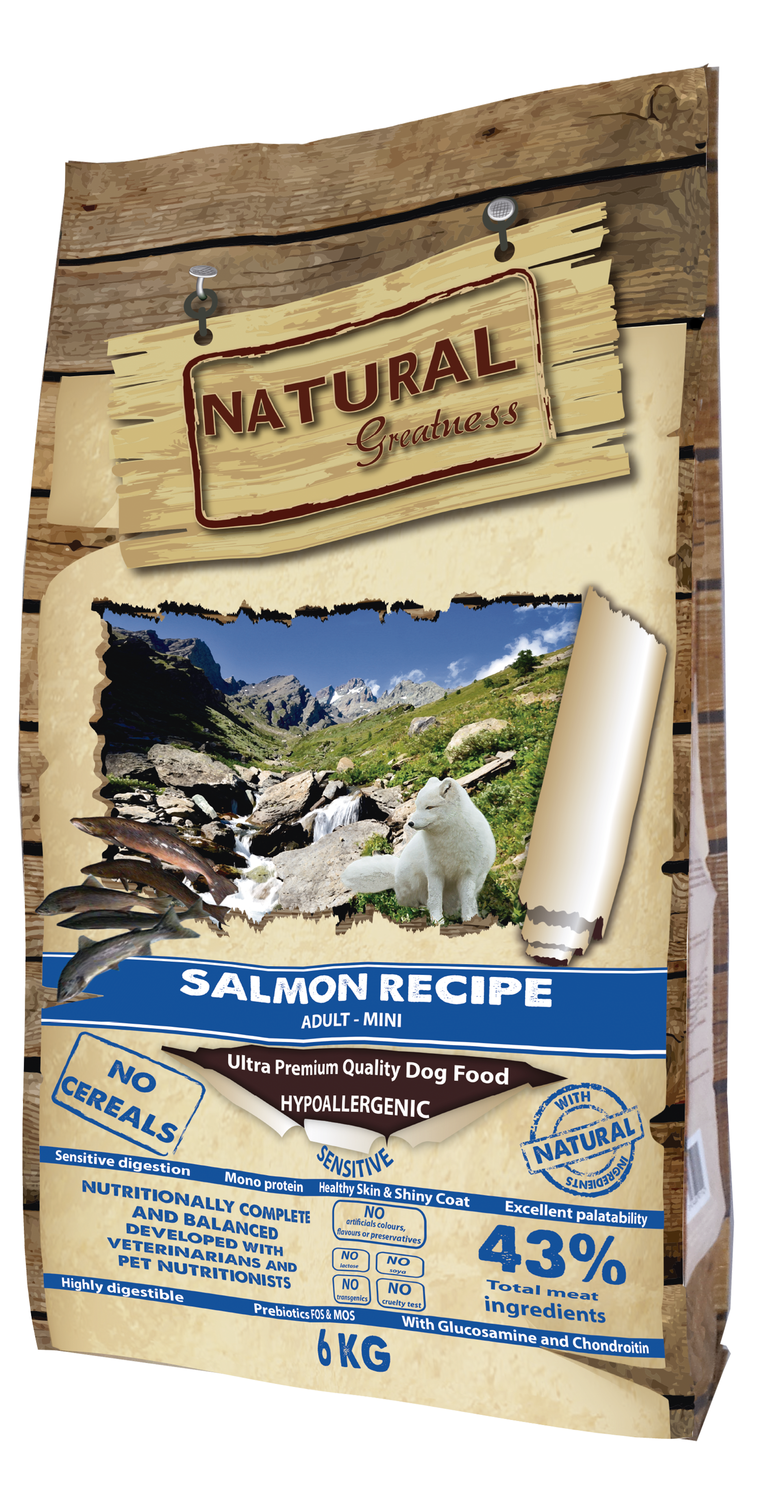 Natural Greatness Dog Saumon Sensitive Mini 6kg - Chrysdietetic