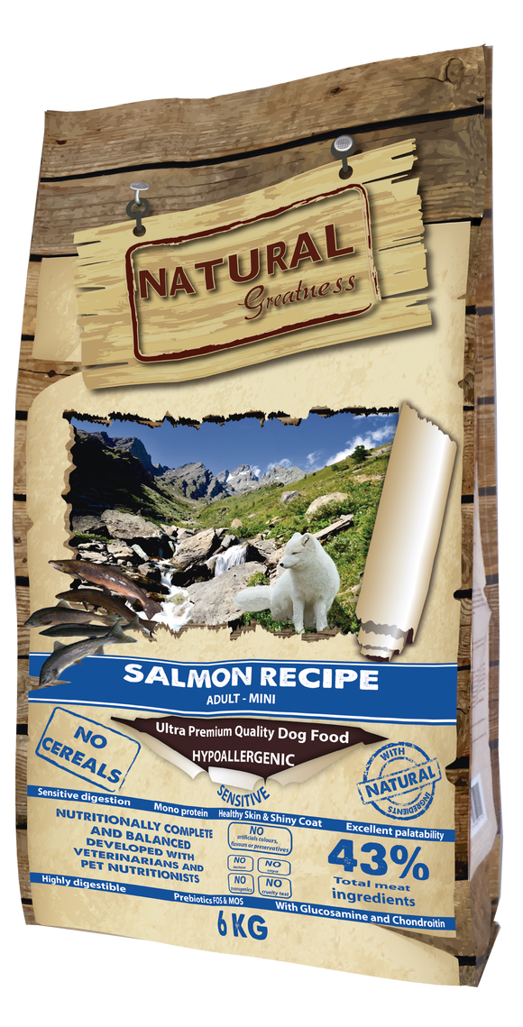 Natural Greatness Dog Salmon Sensitive Mini 6kg - Crisdietética