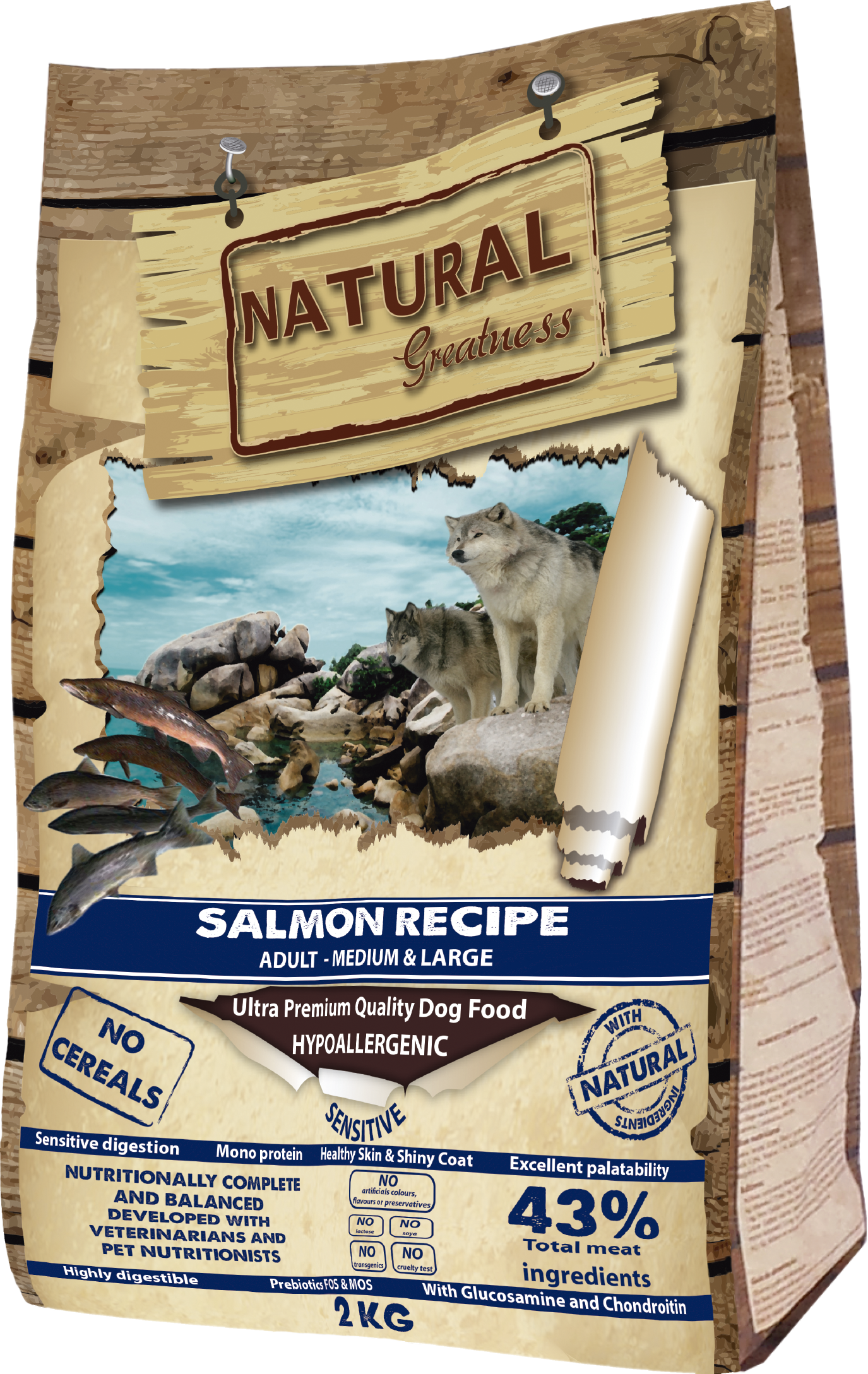 Natural Greatness Dog Saumon Sensible 2kg - Chrysdietetic