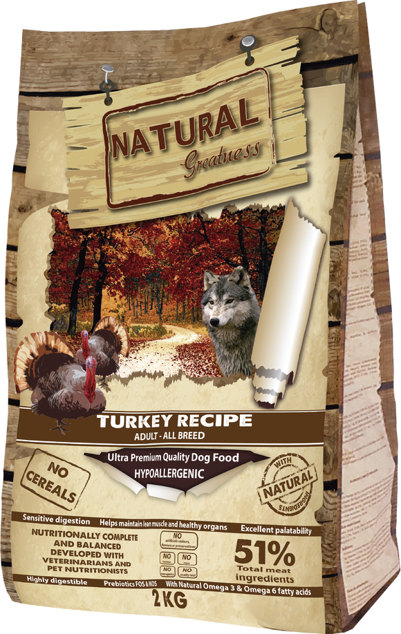 Natural Greatness Dog Turkey 2kg - Crisdietética
