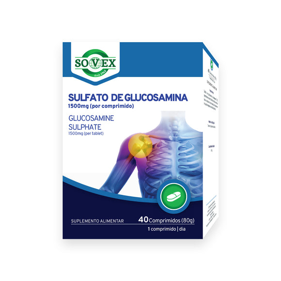 Sulfato de Glucosamina 1500mg - 40 Comprimidos - Sovex - Crisdietética