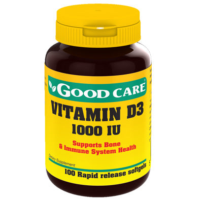 Vitamin D3 1000 IU 100 Cápsulas - Good Care - Crisdietética