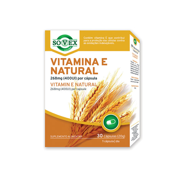 Vitamina E Natural 268mg (400UI) 30 Cápsulas - Sovex - Crisdietética