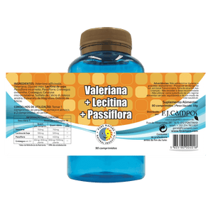 Valeriana + Lecitina + Passiflora 90 Comprimidos - Pure Nature - Crisdietética