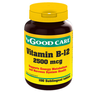 Vitamine B 12 2500 mcg 100 Comprimés - Bons Soins - Crisdietética