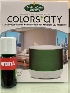 Air Diffuser White / Green Colors City + Offer - Nature Sun Aroms - Crisdietética