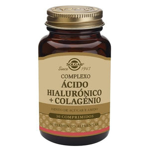 Ácido Hialurónico e Colágeno 30 Comprimidos - Solgar - Crisdietética
