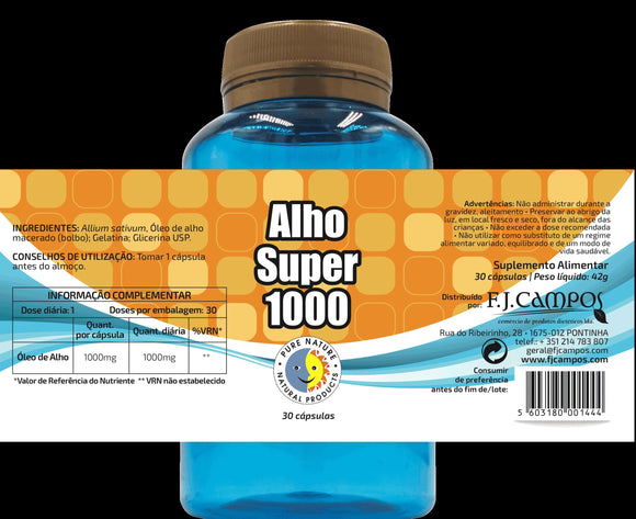 Alho Super 1000 30 Cápsulas - Pure Nature - Crisdietética