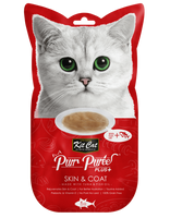Purr Puree Snack Gato Skin e Coat de Atum e Óleo de Peixe 4*15g- Kit Cat - Crisdietética