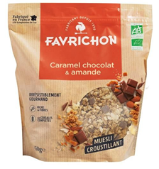 Muesli com Caramelo, Chocolate e Amêndoa 450 gr - Favrichon - Crisdietética