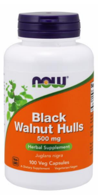 Black Walnut Hulls 100 cápsulas- Now - Crisdietética