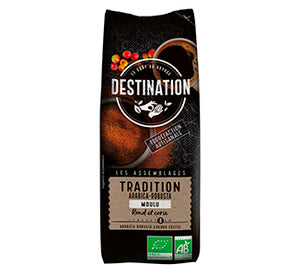 Gemahlener Arabica und Robusta Tradition Kaffee Bio - Destination - Crisdietética