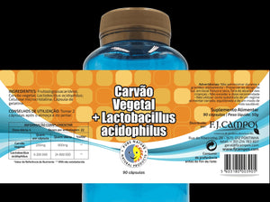 Charbon + Lactobacillus Acidófilus 120 Gélules - Pure Nature - Crisdietética