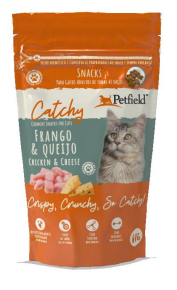 Snack Gato Catchy Frango & Queijo 60g - Petfield - Crisdietética