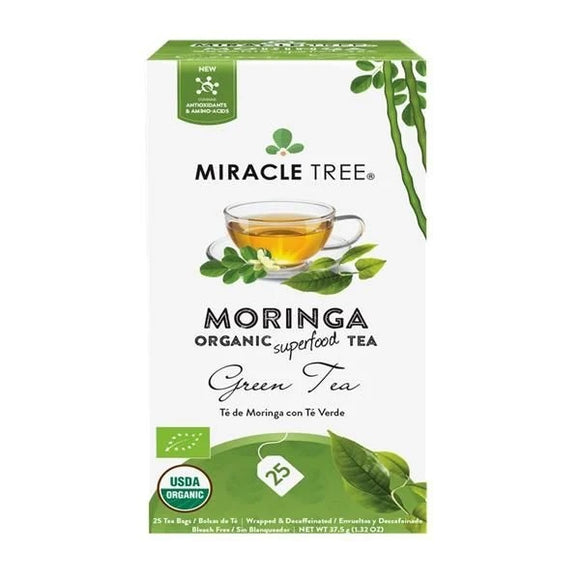 Chá Moringa e Chá Verde Saquetas - Miracle Tree - Crisdietética