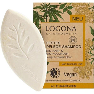 Solid Elderberry Hemp Shampoo 60g - Logona - Chrysdietética