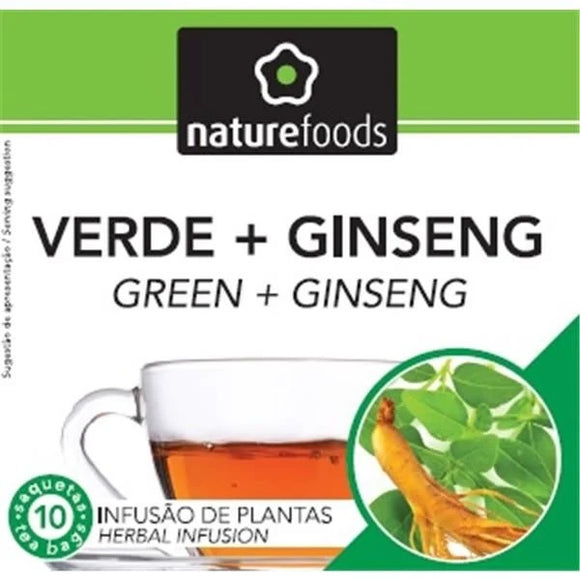 Chá Verde e Ginseng 10 Saquetas - Naturefoods - Crisdietética