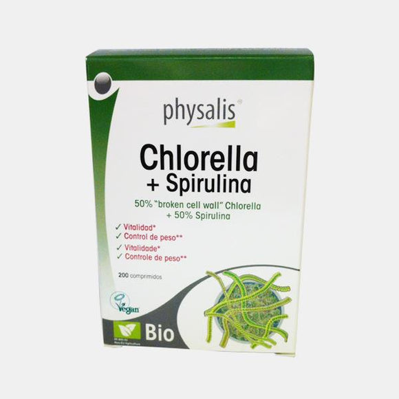 Chlorella + Spirulina 200 comprimidos - Physalis - Crisdietética