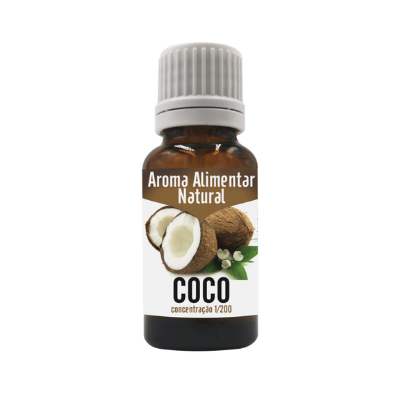 Aroma Alimentar Natural de Coco 20ml - Elegante - Crisdietética