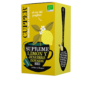 Organic Lemon and Ginger Infusion 20 Sachets*50g - Cupper - Crisdietética