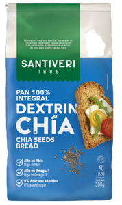 Pão Dextrin Integral com Sementes de Chia 300g - Santiveri - Crisdietética
