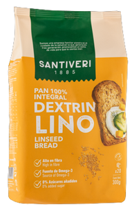 Pão Dextrin com Sementes de Linho 300g - Santiveri - Crisdietética